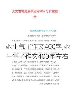 她生气了作文400字,她生气了作文400字左右