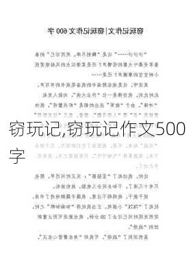 窃玩记,窃玩记作文500字