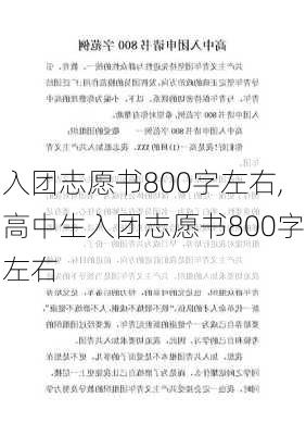 入团志愿书800字左右,高中生入团志愿书800字左右