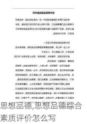 思想品德,思想品德综合素质评价怎么写