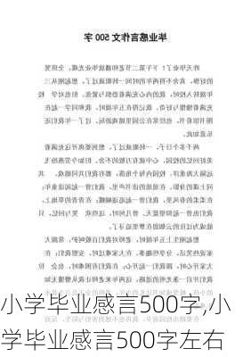 小学毕业感言500字,小学毕业感言500字左右