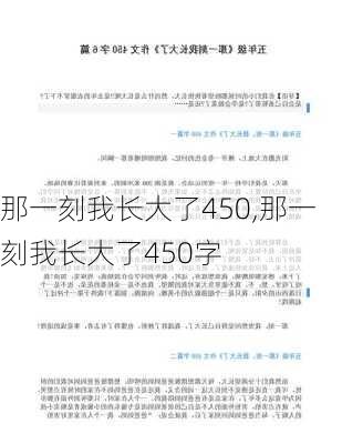 那一刻我长大了450,那一刻我长大了450字