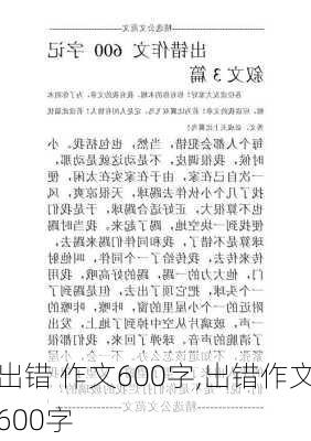 出错 作文600字,出错作文600字