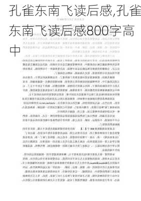 孔雀东南飞读后感,孔雀东南飞读后感800字高中