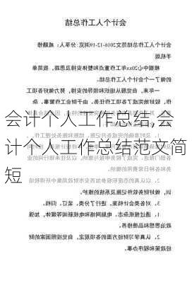 会计个人工作总结,会计个人工作总结范文简短