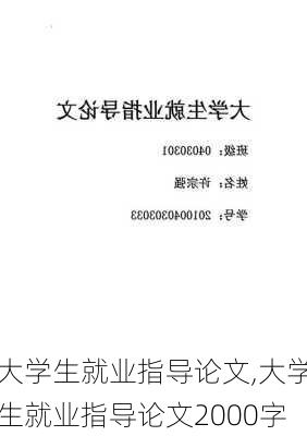 大学生就业指导论文,大学生就业指导论文2000字