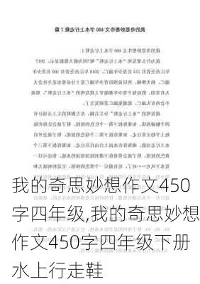 我的奇思妙想作文450字四年级,我的奇思妙想作文450字四年级下册水上行走鞋