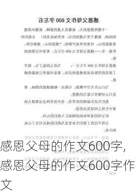 感恩父母的作文600字,感恩父母的作文600字作文