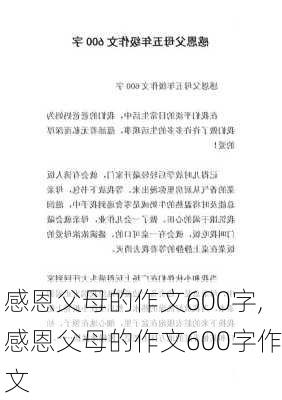 感恩父母的作文600字,感恩父母的作文600字作文