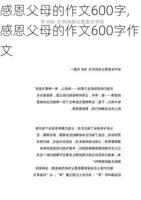 感恩父母的作文600字,感恩父母的作文600字作文