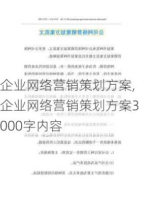 企业网络营销策划方案,企业网络营销策划方案3000字内容