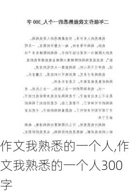 作文我熟悉的一个人,作文我熟悉的一个人300字