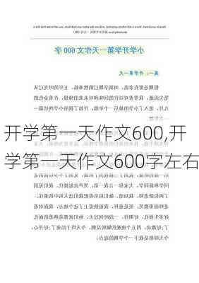 开学第一天作文600,开学第一天作文600字左右