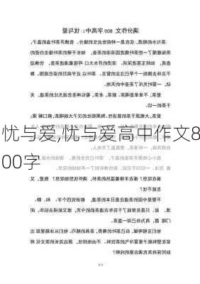 忧与爱,忧与爱高中作文800字