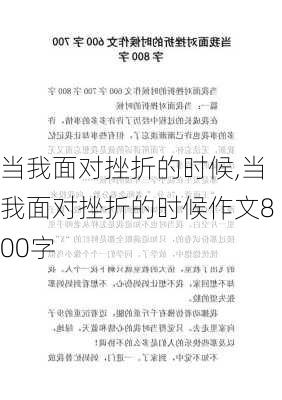 当我面对挫折的时候,当我面对挫折的时候作文800字