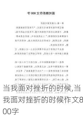 当我面对挫折的时候,当我面对挫折的时候作文800字