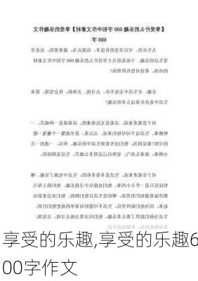 享受的乐趣,享受的乐趣600字作文