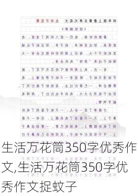 生活万花筒350字优秀作文,生活万花筒350字优秀作文捉蚊子