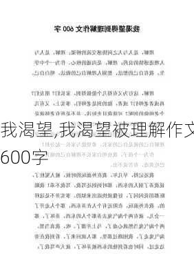 我渴望,我渴望被理解作文600字