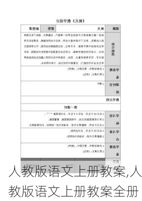 人教版语文上册教案,人教版语文上册教案全册