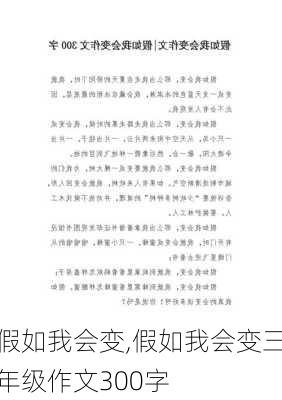 假如我会变,假如我会变三年级作文300字