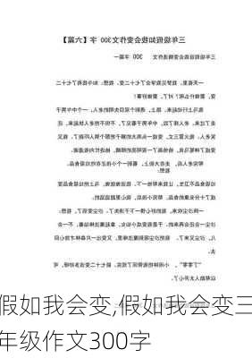 假如我会变,假如我会变三年级作文300字