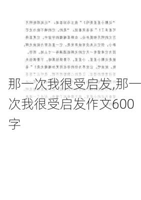 那一次我很受启发,那一次我很受启发作文600字