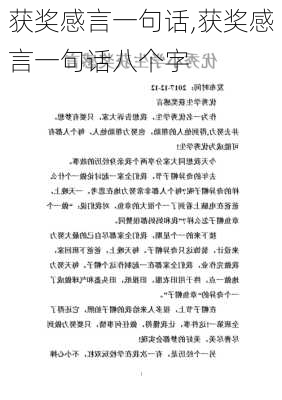 获奖感言一句话,获奖感言一句话八个字