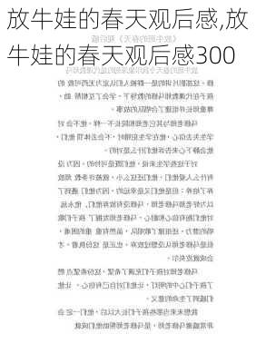 放牛娃的春天观后感,放牛娃的春天观后感300