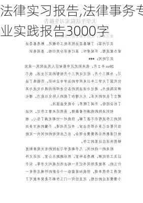 法律实习报告,法律事务专业实践报告3000字