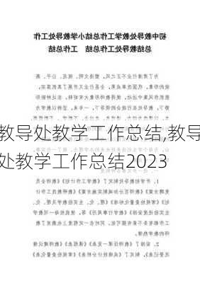 教导处教学工作总结,教导处教学工作总结2023