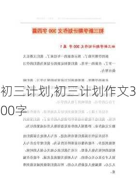 初三计划,初三计划作文300字