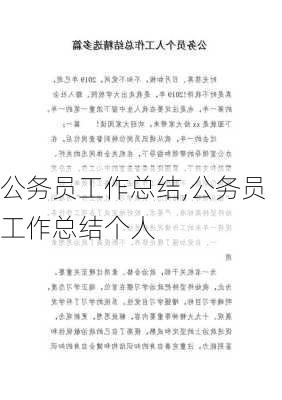 公务员工作总结,公务员工作总结个人