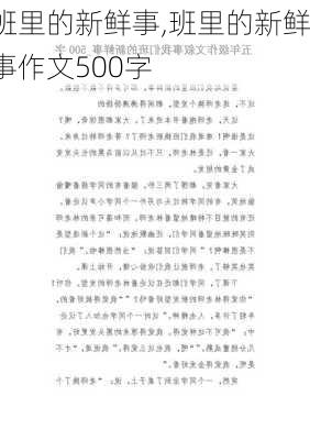 班里的新鲜事,班里的新鲜事作文500字