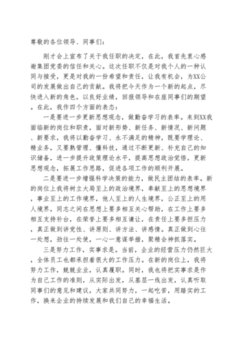 任职发言,任职发言简短精辟