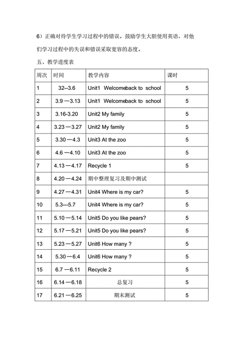 小学三年级英语下册教学计划,小学三年级英语下册教学计划人教版