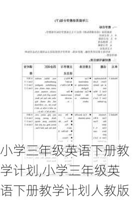 小学三年级英语下册教学计划,小学三年级英语下册教学计划人教版