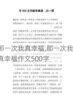 那一次我真幸福,那一次我真幸福作文500字