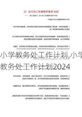 小学教务处工作计划,小学教务处工作计划2024