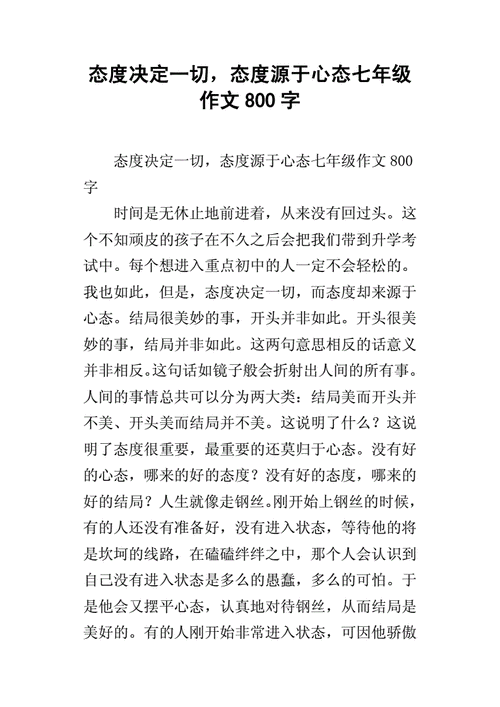 以态度为话题的作文,以态度为话题的作文800字议论文