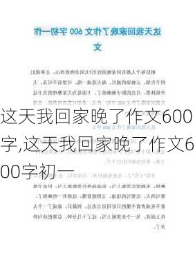 这天我回家晚了作文600字,这天我回家晚了作文600字初一