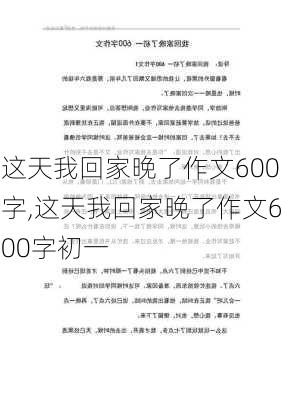 这天我回家晚了作文600字,这天我回家晚了作文600字初一