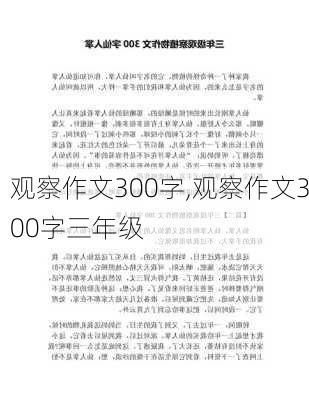 观察作文300字,观察作文300字三年级