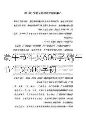 端午节作文600字,端午节作文600字初二