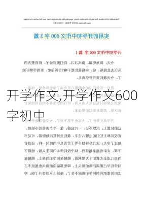 开学作文,开学作文600字初中