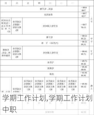 学期工作计划,学期工作计划中职