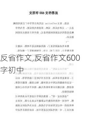 反省作文,反省作文600字初中