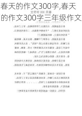 春天的作文300字,春天的作文300字三年级作文