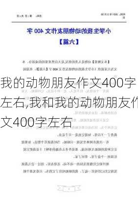 我的动物朋友作文400字左右,我和我的动物朋友作文400字左右