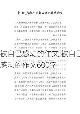 被自己感动的作文,被自己感动的作文600字